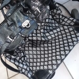 Chic Black Patterned Tote Bag